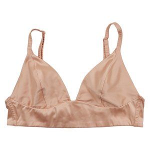 Parade Satin Triangle Bralette Womens Small Peach Adjustable Strap